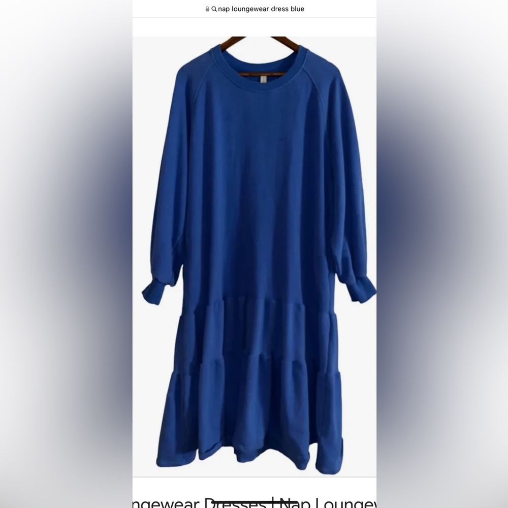 NWT nap longe wear dress blue size large